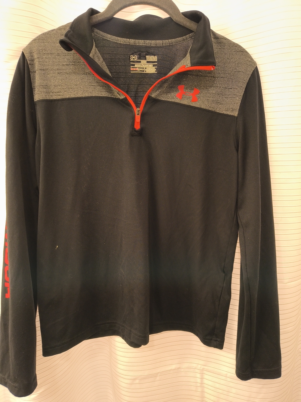 Under Armour Youth Black & Gray Quarter-Zip with Orange Accents